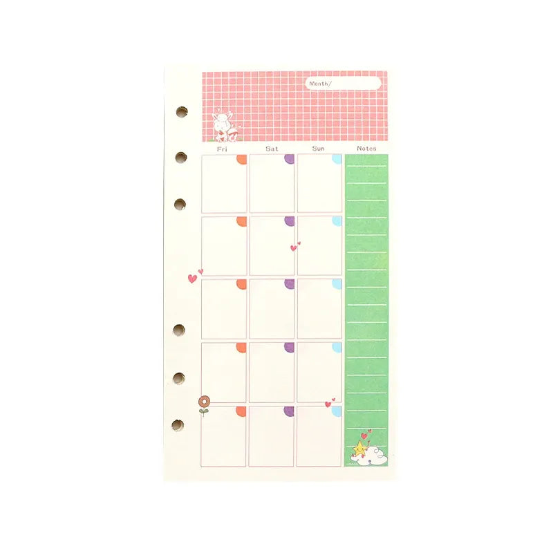 A5 A6 Planner Insert Color