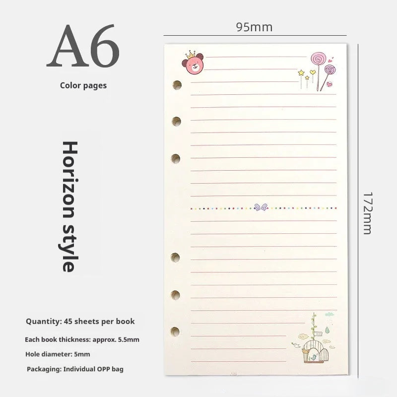 A5 A6 Planner Insert Color