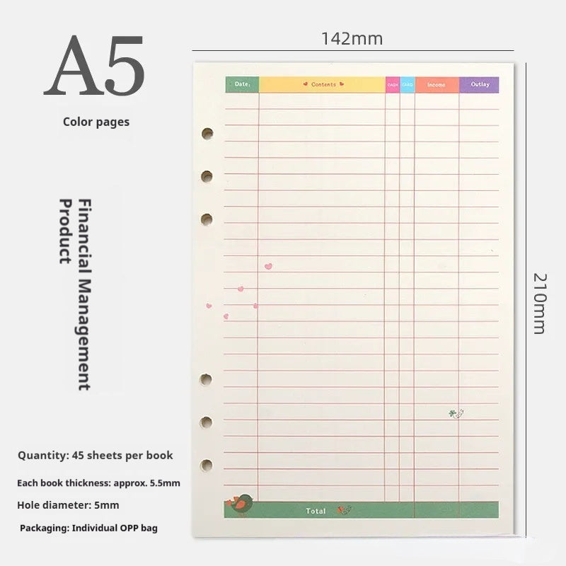 A5 A6 Planner Insert Color