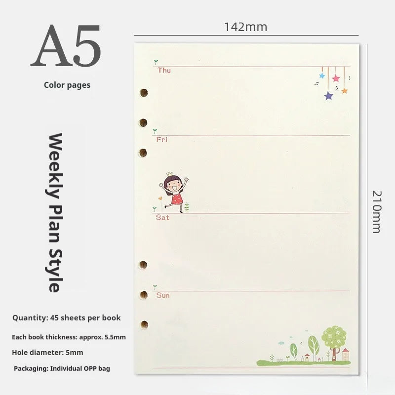 A5 A6 Planner Insert Color
